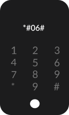 Imagem ilustrativa representando um celular com o número de IMEI na tela